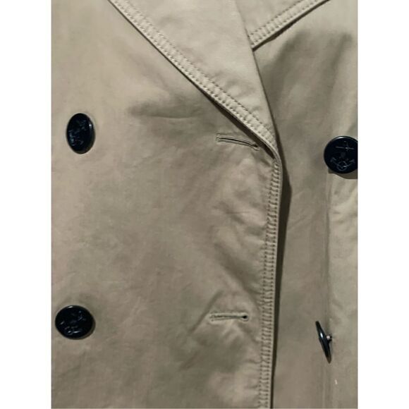 J.Crew factory Bonded Trench coat Tan nautical buttons 8p - Picture 2 of 7